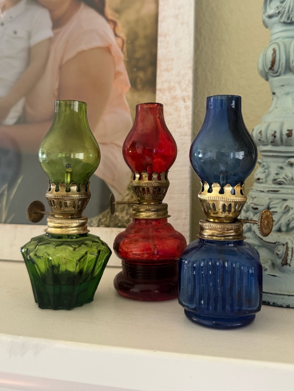 Vintage Miniature Oil Lamps set of 3